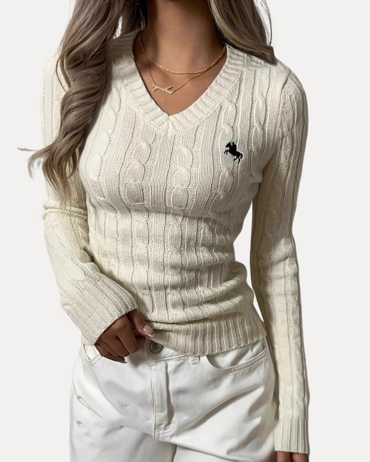 Knit V-Neck Sweater
