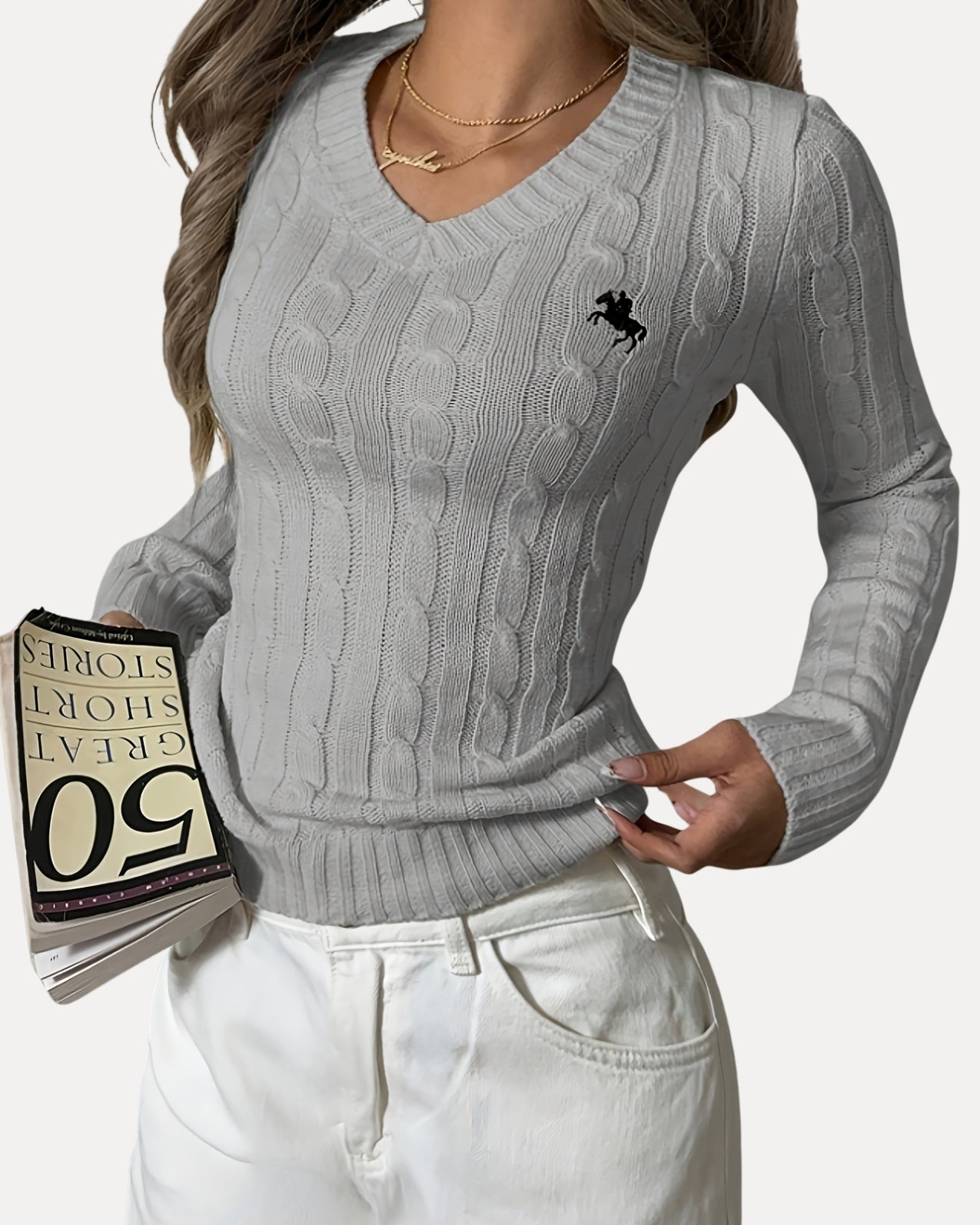 Knit V-Neck Sweater
