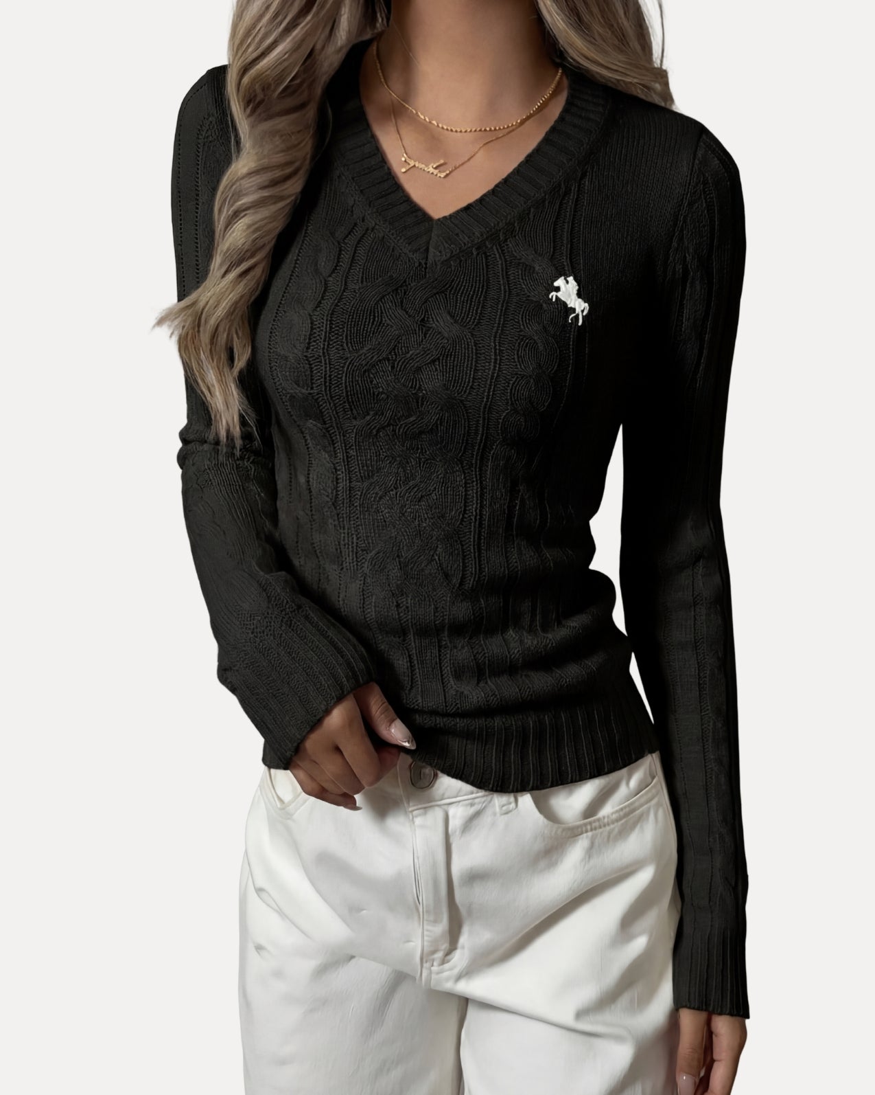 Knit V-Neck Sweater